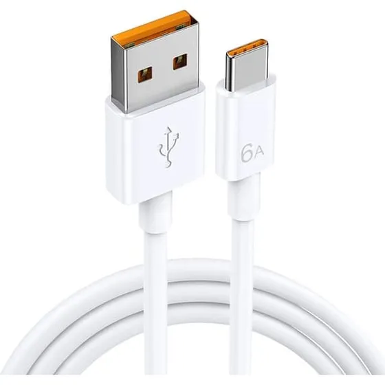 66W 6A USB-C ladekabel til Huawei & Xiaomi, 1 m, Hvid