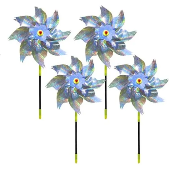 Reflekterende fugleskræmsel vindspindere 4-pack, sølv