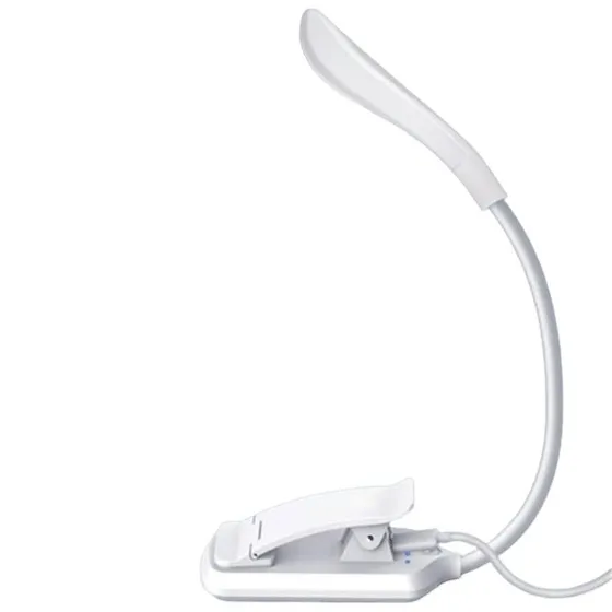 LED boglampe læselampe med 3 lystilstande - White