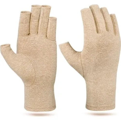 Fingerløse kompressionshandsker, Beige, M