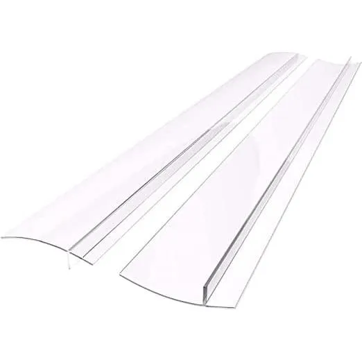 Komfurliste 61,5 cm gennemsigtig (2-pack) - T-formet køkkenliste