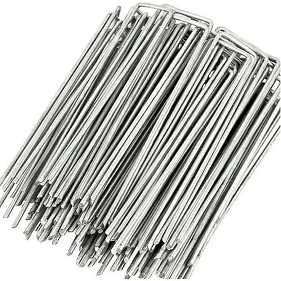 100 stk U-formede forankringspinde, Silver, 10 cm