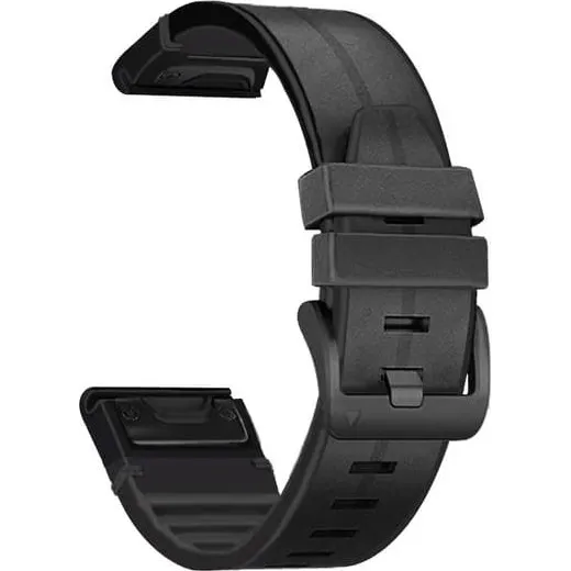 TPU urrem til Garmin Fenix 7X/6X/5X - 26mm - Sort