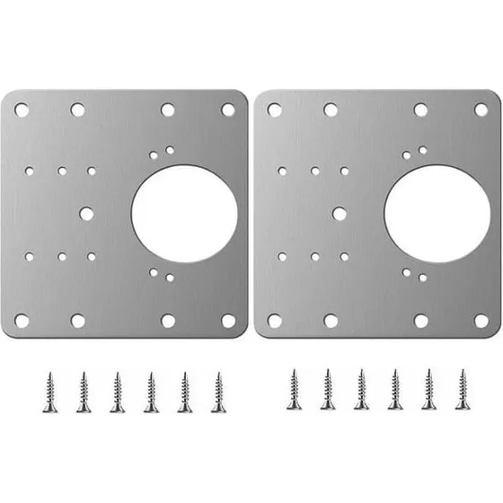 Reparationsplade til hængslede møbler, rustfrit stål, 9x9 cm, 2-pack