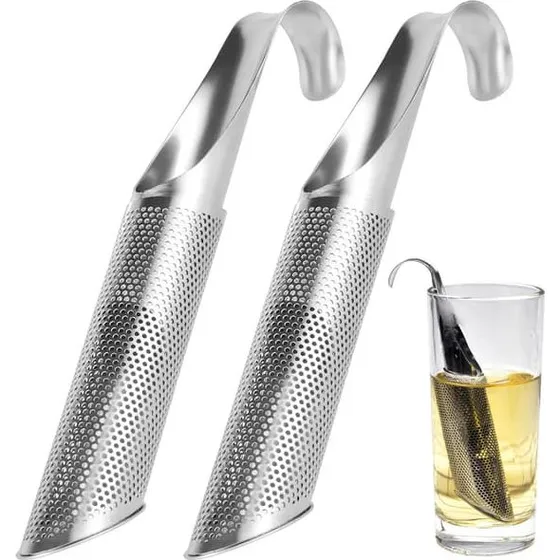 Long Pipe Tea Infuser te-si 2-pak, Sølv, Rustfrit stål