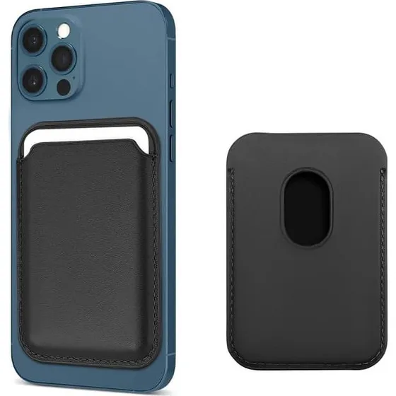 Magnetisk kortholder til iPhone 12/13 - Sort PU-læder