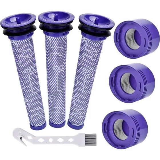 Dyson V6/V7/V8 For- og efterfilter sæt (7 dele) - Blå