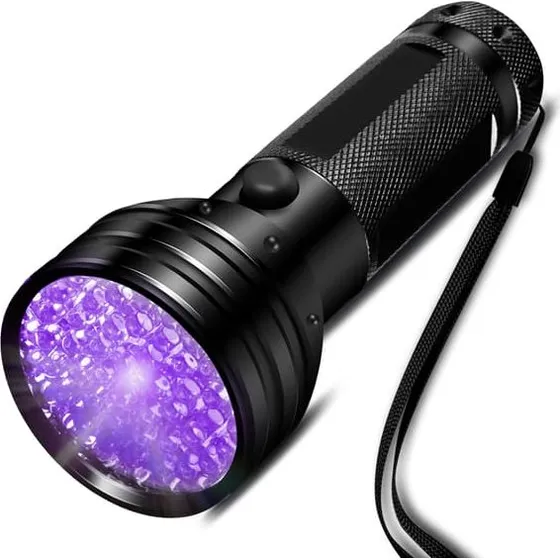 UV Lommelygte 395nm med 51 LED - Vandtæt aluminium
