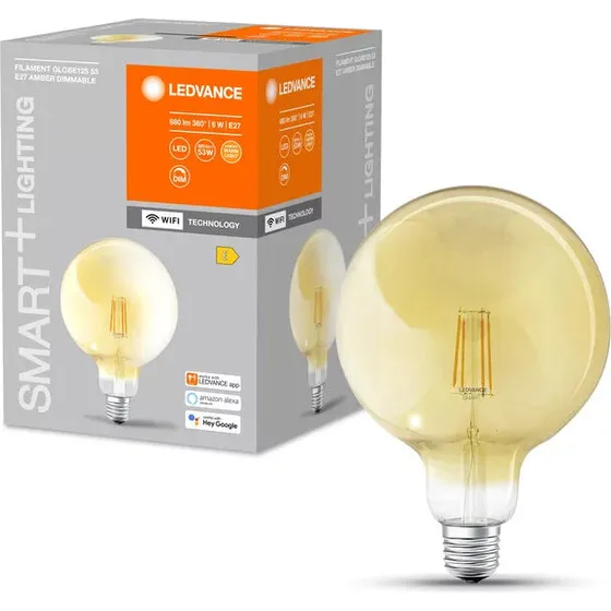 Ledvance Smart+ WiFi E27 Globepære Filament 2400K 6W