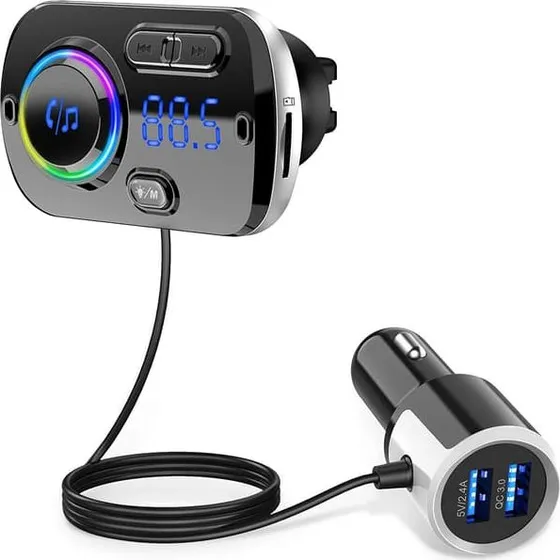 Trådløs FM-sender Bluetooth 5.0 med QC3-hurtigopladning