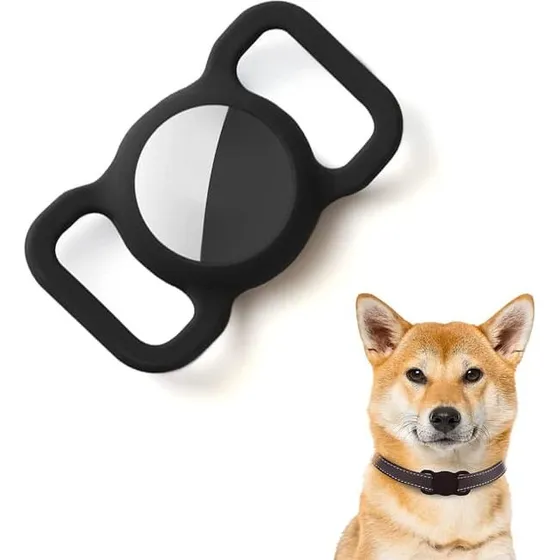 AirTag skal til hundehalsbånd i sort silikone - 1-pack