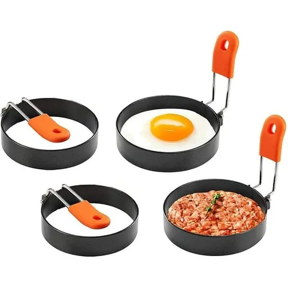 Ægge-ring & Omeletform 4-pak i rustfrit stål
