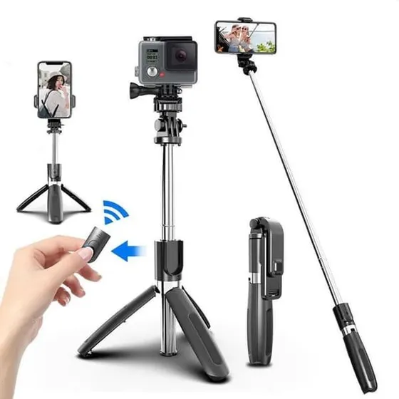 Selfie stick/mobilstativ med fjernbetjening, 19-100 cm