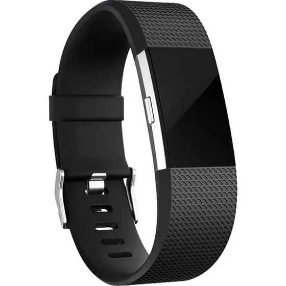 Fitbit Charge 2 Armbånd - Sort Silikone - Large