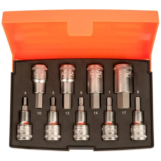 Bahco Inhex topsæt 1/2" 4-17mm - 9 korte Unbrako toppe