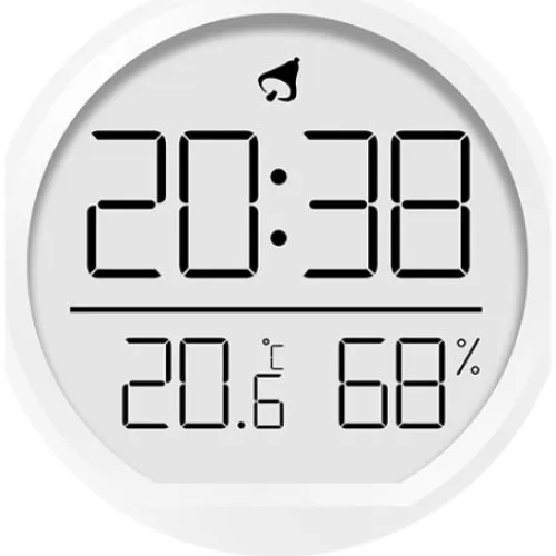 Digitalt ur med LED-display, termometer og hygrometer