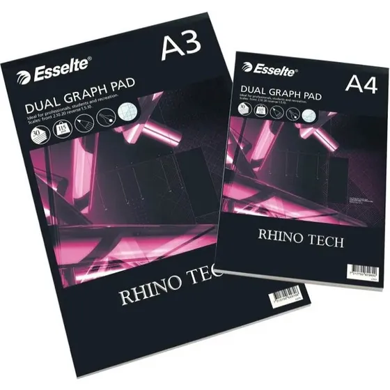 Esselte Rhino Millimeterblok A3, 2 x 30 ark