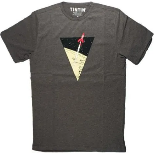 Tintin T-shirt - Klassiska månraketen - Grå, Medium