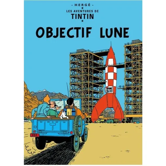 Tintin Plakat - Månen tur-retur (50x70 cm)