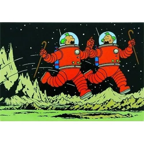 Tintin Magnet - Dupond'erne på månen (80x55mm)