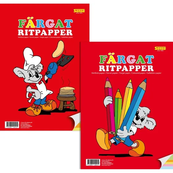 Sense Farvet Tegnepapir A4 - 5 pastelfarver