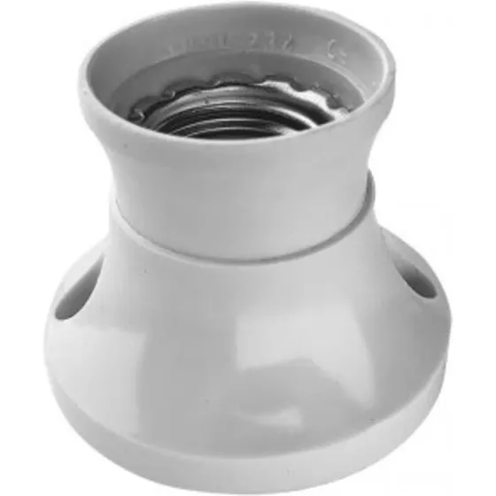 Ultralux fatning til væg E27, hvid (max 75W)