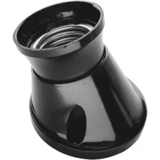 Ultralux fatning til væg E27 vinklet, sort (75W)