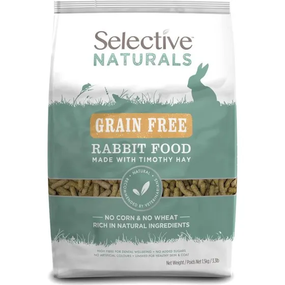Selective Grain Free Kaninfoder med Timothy-hø, 1,5 kg