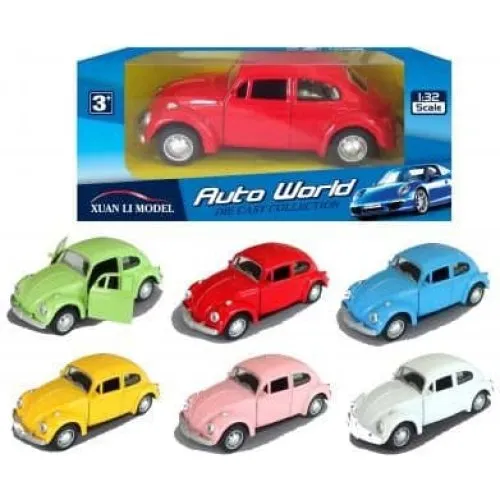 Volkswagen Bubbla Legetøjsbil 1:32 - 12cm Pullback