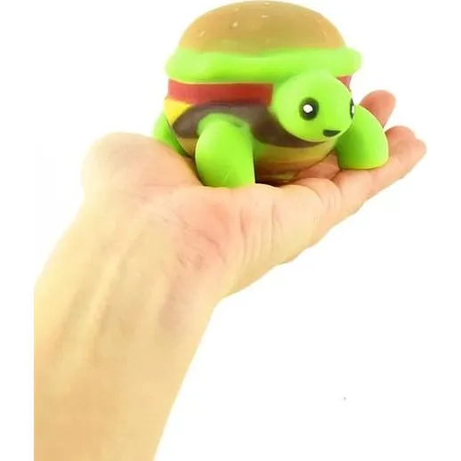 Squeeze Turtle Burger - Sød stressbold i hamburger-skildpadde-design