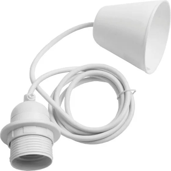 Elworks Pendelophæng E27 kronefatning 1,5 m, hvid
