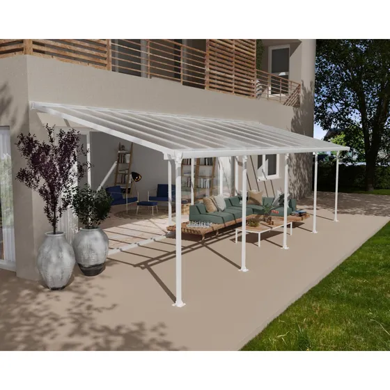Palram Canopia Feria Terrasseoverdækning 3x3,05m Hvid 26,9 m2