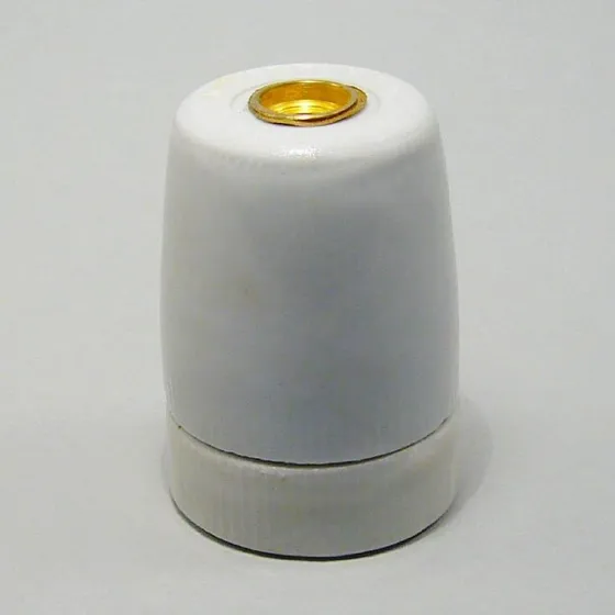 Uden mærke Porcelænsfatning E27, glat, M10 nippel, 230V