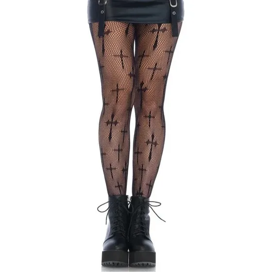 Cross Net Pantyhose Black Netstrømper