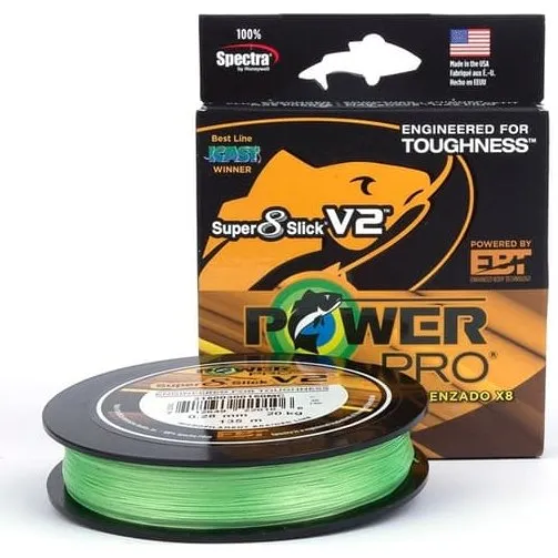 PowerPro Super 8 Slick V2 Fletline - 135m 0.28mm 20kg Aqua Green