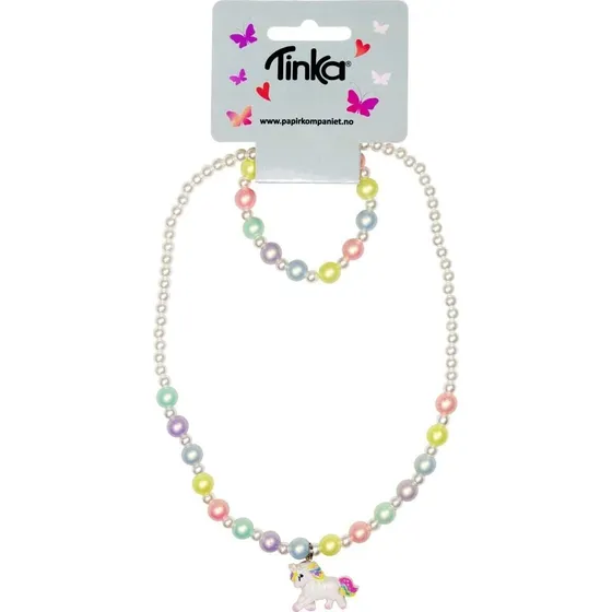 Tinka Beauty Halskæde/Armbånd med Enhjørning og Perler