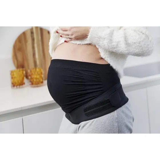 Bbhugme støttebælte sort, str. M/L