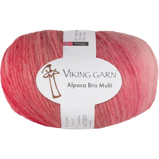 Viking Bris Multi 368 Multi Rød - Alpaca & Merino Garn