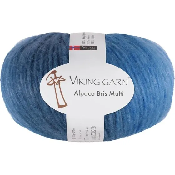 Viking Bris Multi 322 Multi blå - Alpaca og Merino garn