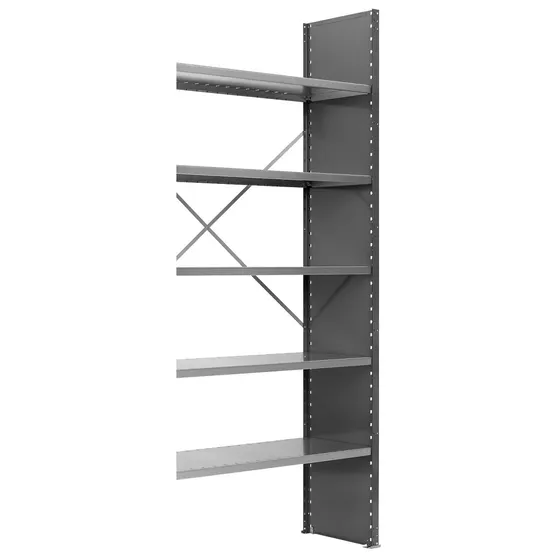 Lagerreol V06 Følgesektion 250x100x30cm - Lukket gavl & Galv