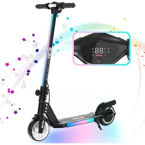 RCB R12 Elektrisk Scooter til Børn – 220W, 15 km/t, Sort