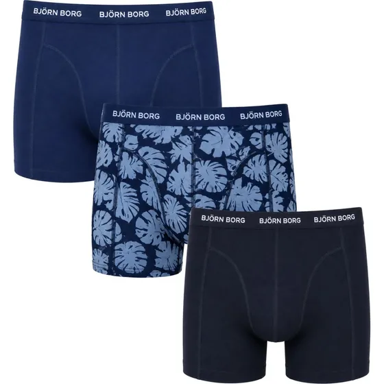 Björn Borg Boxershorts Blue 3-pak, XXL, Blå/Mørkeblå