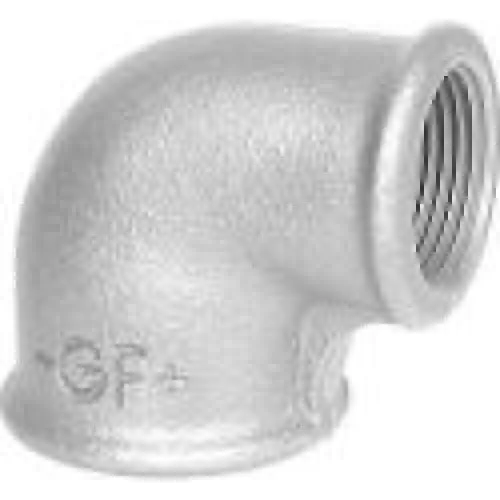 +GF+ Vinkel 90° Galvaniseret Muffe/Muffe 2" x 1"