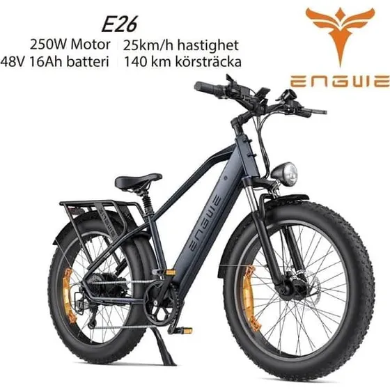 ENGWE E26 Elcykel med 26" Fat Tire, 250W motor og 140 km rækkevidde