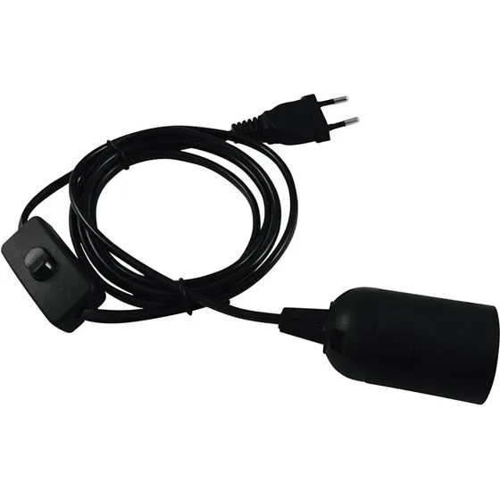 Eurolite E27-fatning med kabel og afbryder 180 cm (max 60W)