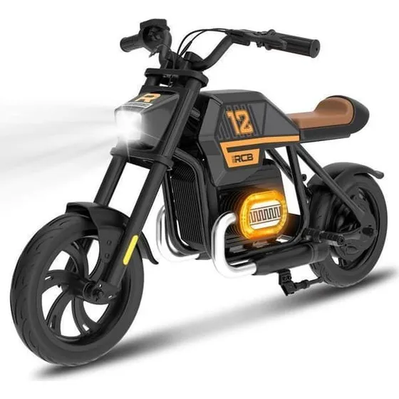 RCB R9 Elmotorcykel til børn - 200W - Sort med ambientelys