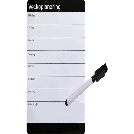 Magnetisk Whiteboard til Ugeplanlægning inkl. Whiteboardpen