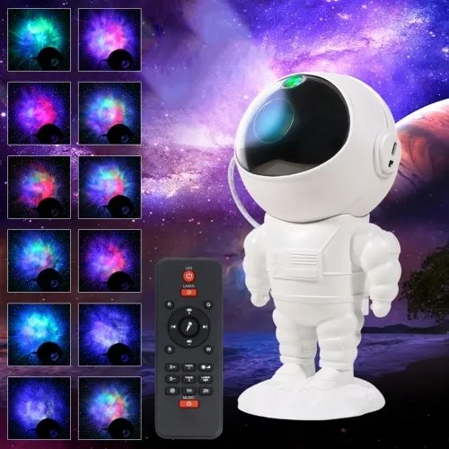 Astronaut Stjernehimmel Projektionslampe med Musik og Timer
