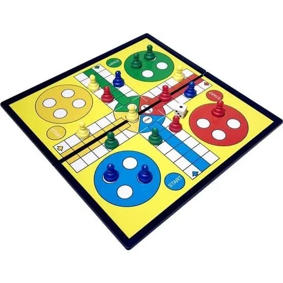 Selskabs Magnetisk Ludo Spil - Kompakt Rejseudgave