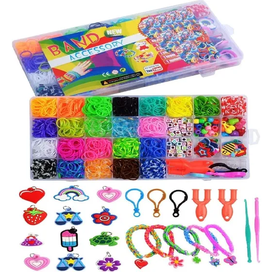 Loom Bands Kit med 1500 dele til kreativt smykkedesign